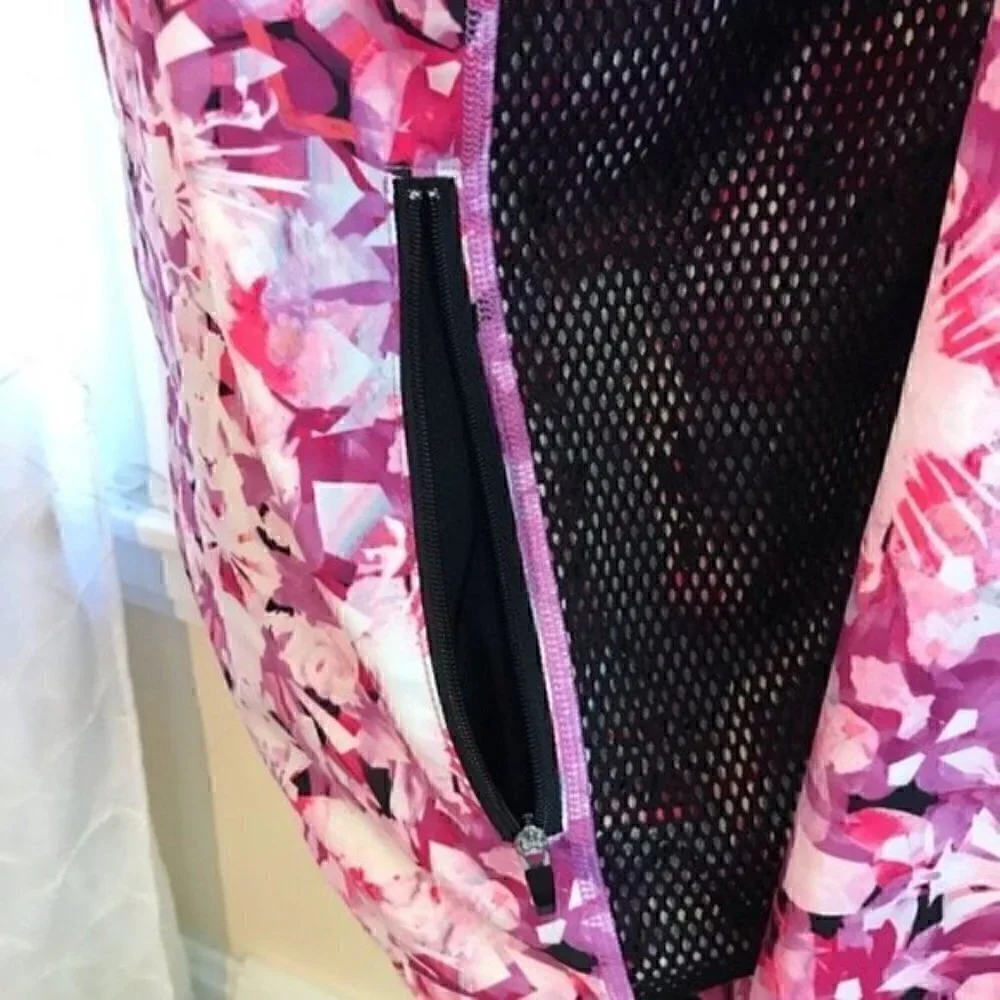Champion:Athleisure Pink/Black Geometric Jacket L